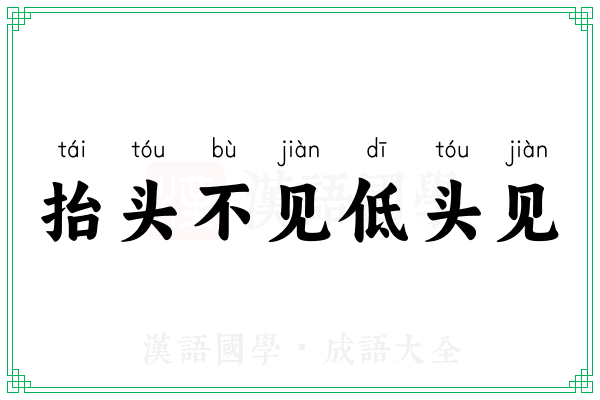 抬头不见低头见