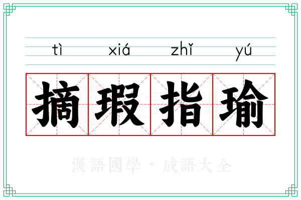 摘瑕指瑜